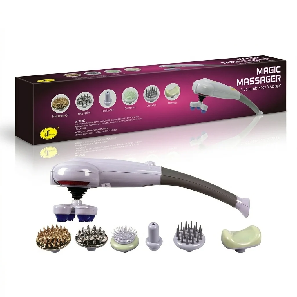 Masajeador con 7 cabezales intercambiables y ajustador de velocidad / magic massager / bld-999 / 889a