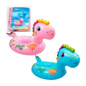 Salvavidas inflable 64x50cm con agarraderas y diseño de dinosaurios p…