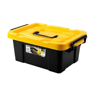 Caja de plástico para almacenamiento, capacidad de 12l, color negro /…