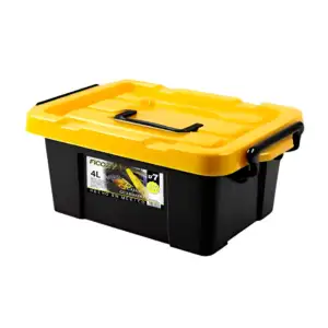 Caja de plástico para almacenamiento, capacidad de 4l, color negro / …