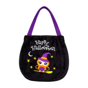 Mini bolsa afelpada con diseño de halloween para pedir dulces, 13x20c…