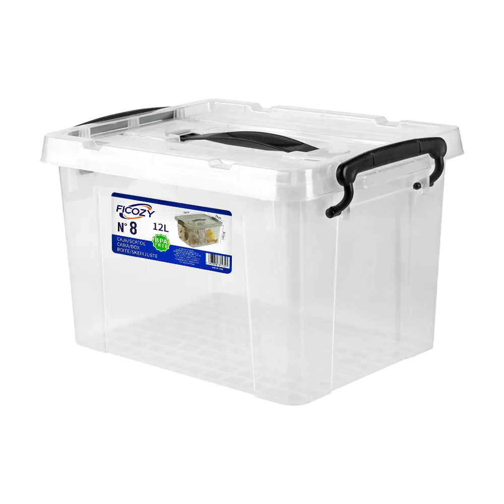 Caja de plástico transparente para almacenamiento, capacidad de 12l / n.8
