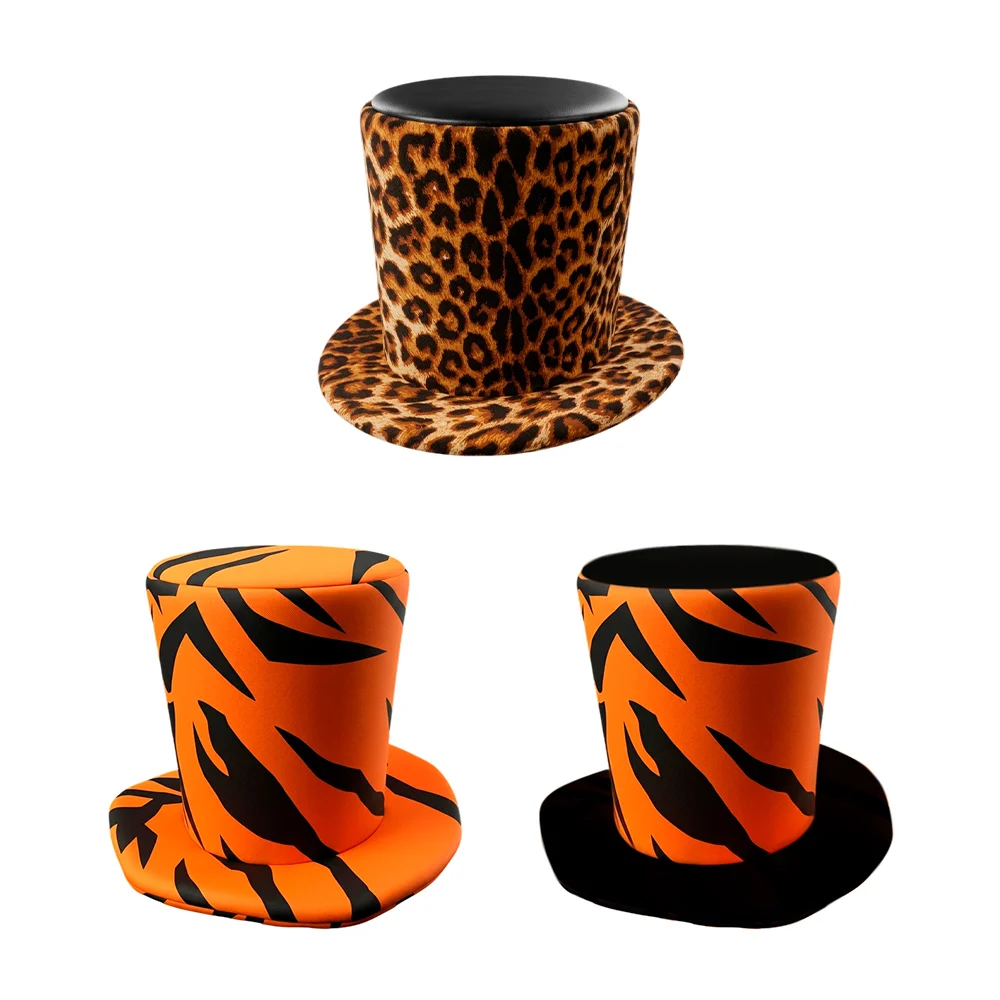 1pza Sombrero grande para fiesta con estampado de animal print - jaguar o tigre