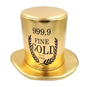 1pza Sombrero grande para fiesta con frase fine gold 999.9 / sbr.gold