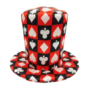 1pza Sombrero grande para fiesta con estampado de poker - baraja / sb…