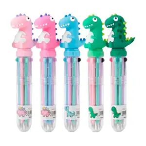 1pza Mini pluma de 4 colores intercambiables con diseño de dinosaurio…