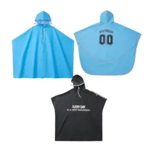 Impermeable tipo poncho para adulto con gorro ajustable, plástico pro…