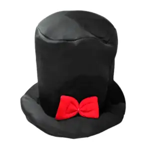 1pza Sombrero grande para fiesta de color negro con moño / sbr.moño