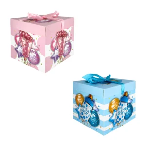 Caja armable de regalo, grande, con listón tipo moño de 22 x 22 x 22 …