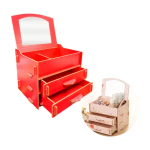 Alhajero armable de madera en forma de tocador con espejo con instruc…