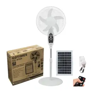 Ventilador de pedestal de 16 pulgadas, 575x130x545mm con panel solar …